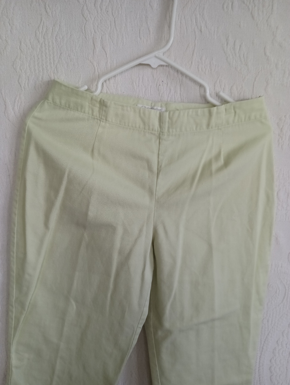 Christopher & Banks Lime Green Fruit Chinos Embroidered Cropped retro Summer Bbq - Picture 3 of 12